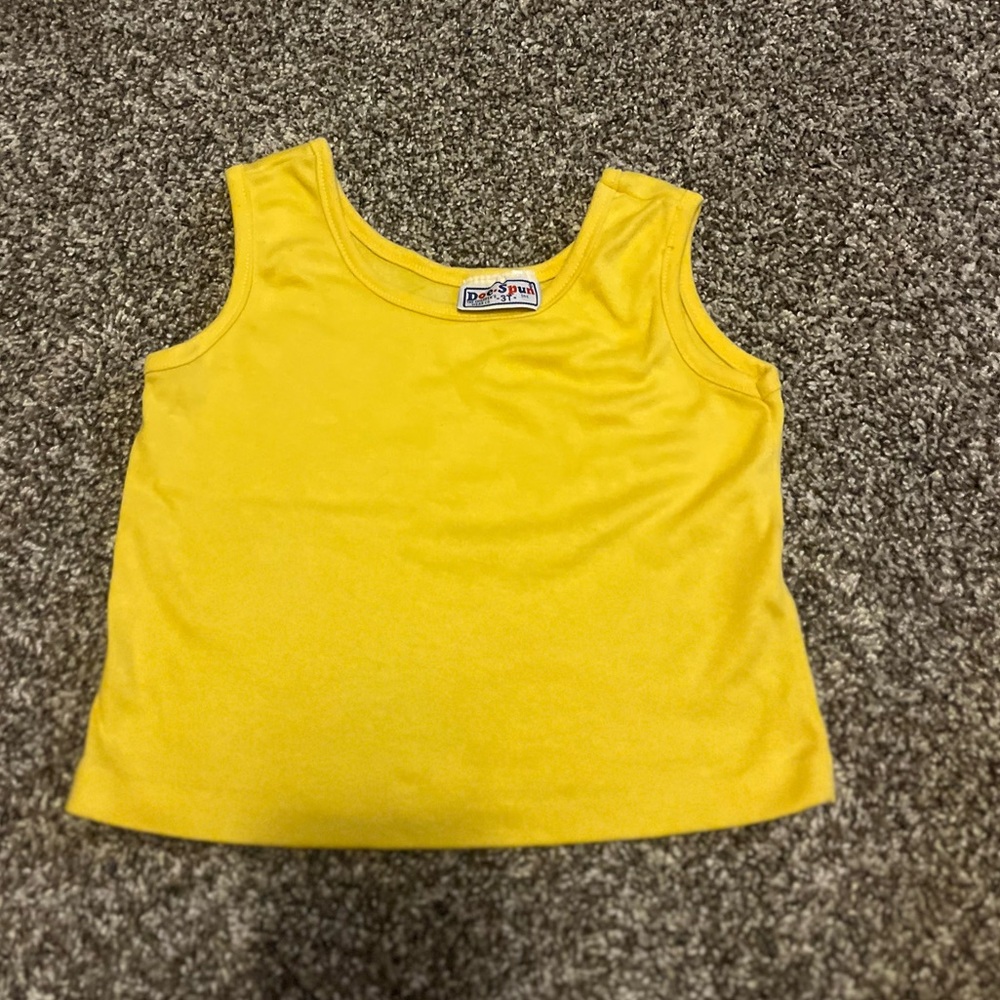 Vintage Doe-Spun Yellow Tank Top 3T The Children's‎ Wear Co 90s Shirt Wide Strap